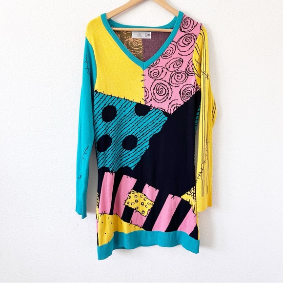 Disney The Nightmare Before Christmas Sally Long Sleeve Knit Sweater Dress - Picture 2 of 9
